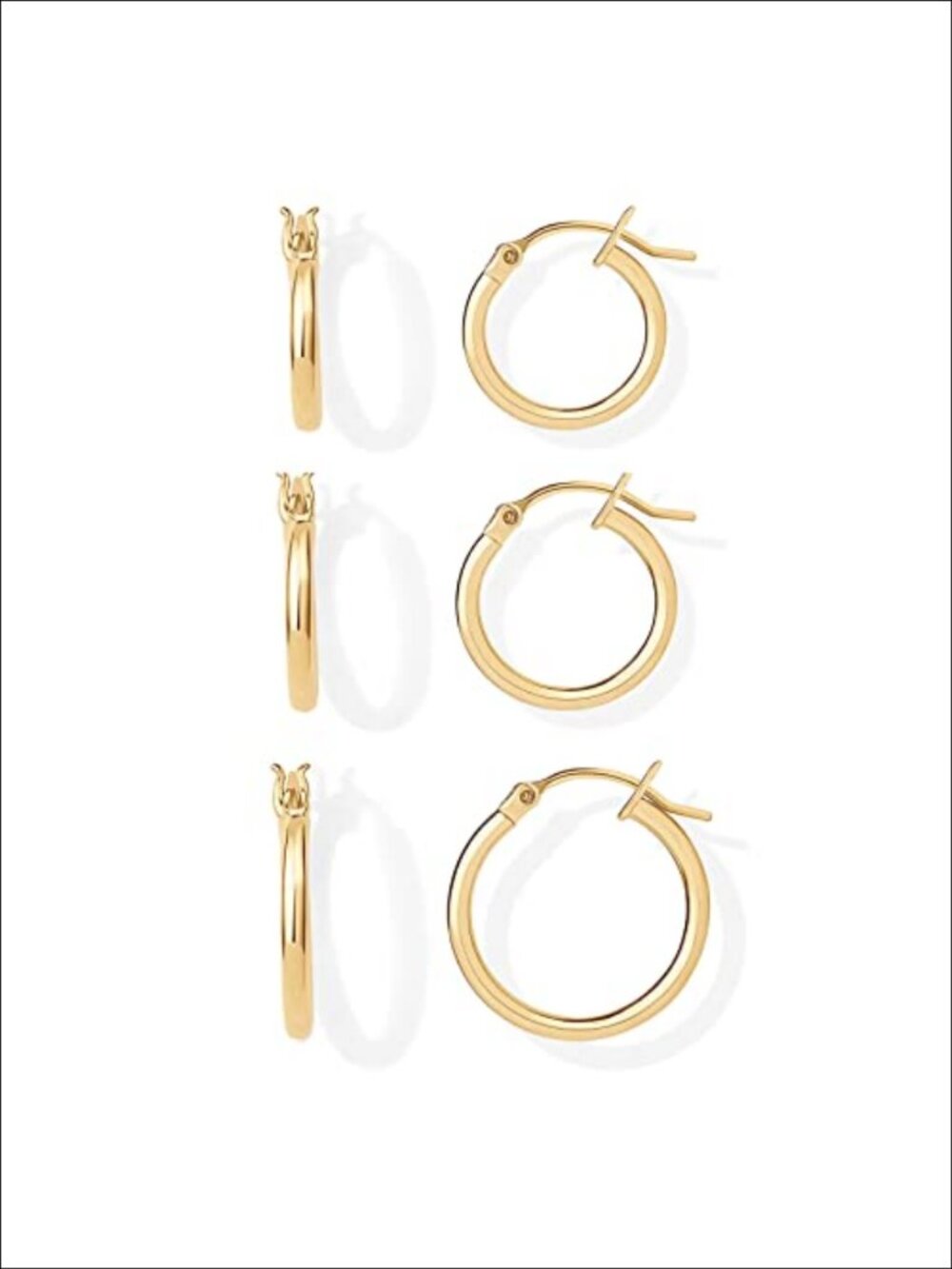 18K Gold Plated Small Hoop Earrings Hypoallergenic Huggie Set